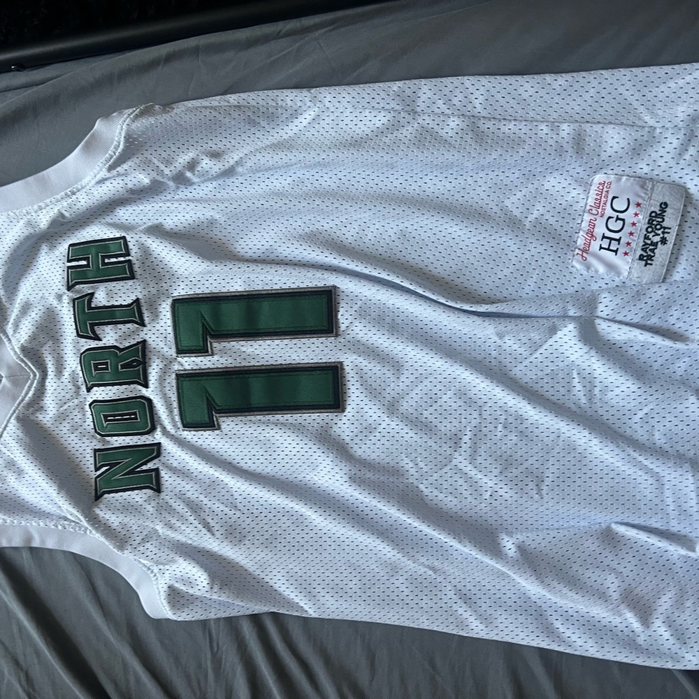 Mitchell & Ness White and Green North Jersey